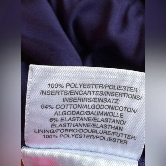 Anne Klein White Eyelet Midi Dress with Navy and Teal Bands 20W - Picture 9 of 9